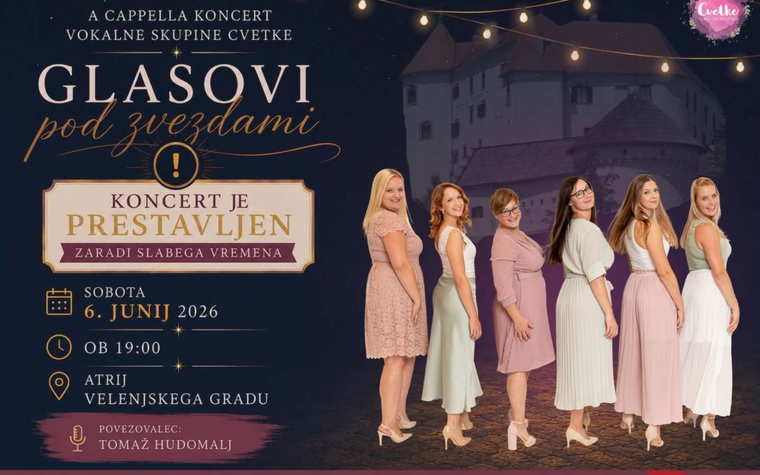 Prestavljen koncert Vokalne skupine Cvetke